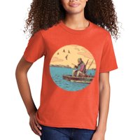 Old Man Fishing Kids T-Shirt