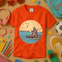Old Man Fishing Kids T-Shirt