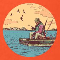 Old Man Fishing Kids T-Shirt