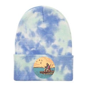 Old Man Fishing Tie Dye 12in Knit Beanie