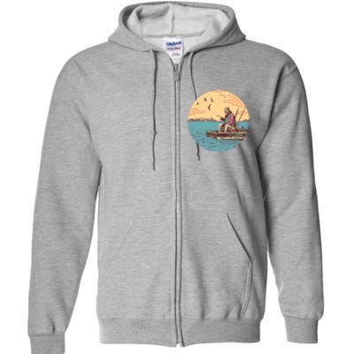 Old Man Fishing Full Zip Hoodie