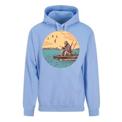 Old Man Fishing Unisex Surf Hoodie