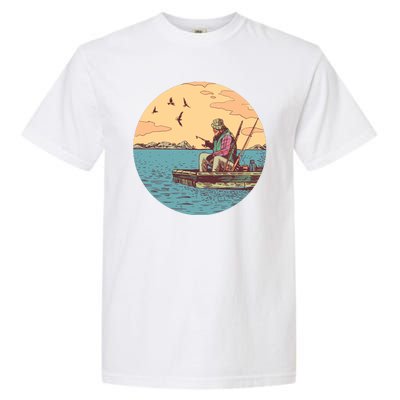 Old Man Fishing Garment-Dyed Heavyweight T-Shirt