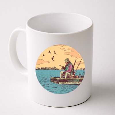 Old Man Fishing Coffee Mug