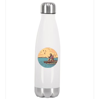 Old Man Fishing Stainless Steel Insulated Water Bottle