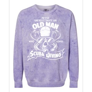 Old Man Who Loves Scuba Diving Colorblast Crewneck Sweatshirt