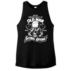 Old Man Who Loves Scuba Diving Ladies PosiCharge Tri-Blend Wicking Tank