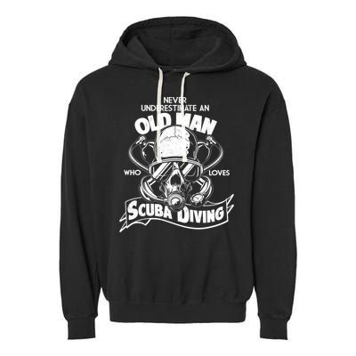 Old Man Who Loves Scuba Diving Garment-Dyed Fleece Hoodie