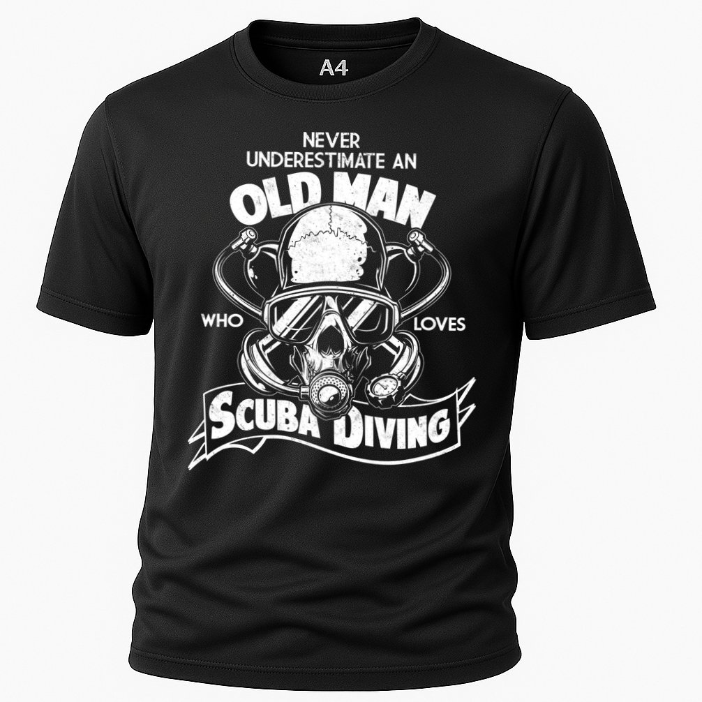 Old Man Who Loves Scuba Diving Cooling Performance Crew T-Shirt