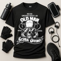 Old Man Who Loves Scuba Diving Cooling Performance Crew T-Shirt