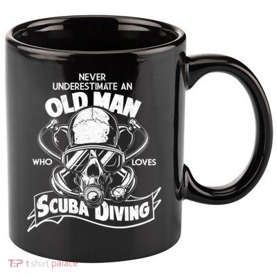 Old Man Who Loves Scuba Diving 11oz C Handle Ceramic Mug