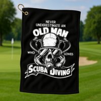 Old Man Who Loves Scuba Diving Golf Towel