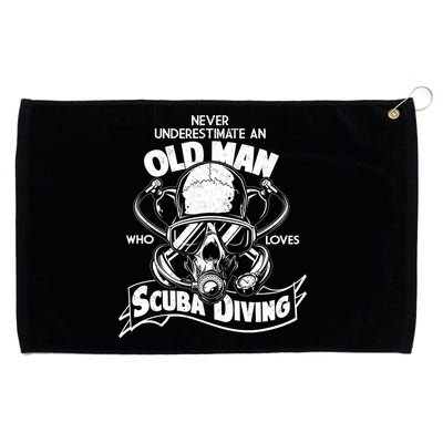 Old Man Who Loves Scuba Diving Grommeted Golf Towel