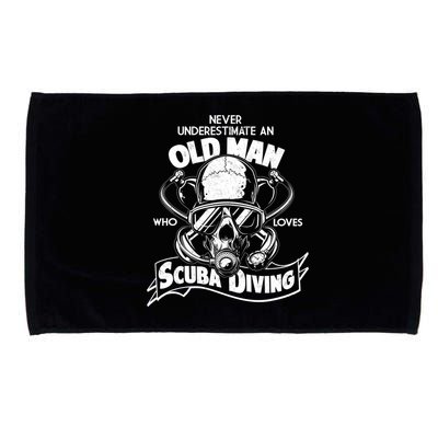 Old Man Who Loves Scuba Diving Microfiber Hand Towel