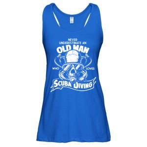 Old Man Who Loves Scuba Diving Ladies Essential Flowy Tank