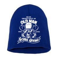 Old Man Who Loves Scuba Diving Short Acrylic Beanie