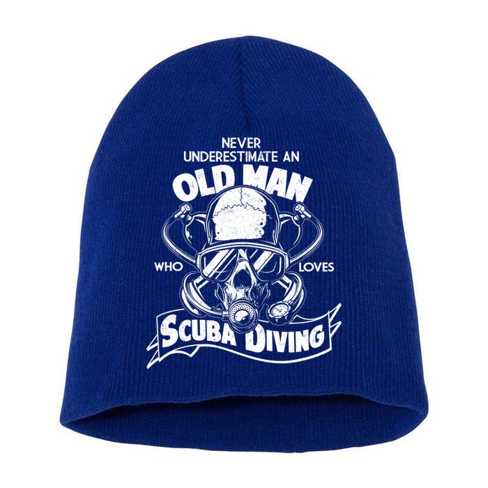 Old Man Who Loves Scuba Diving Short Acrylic Beanie