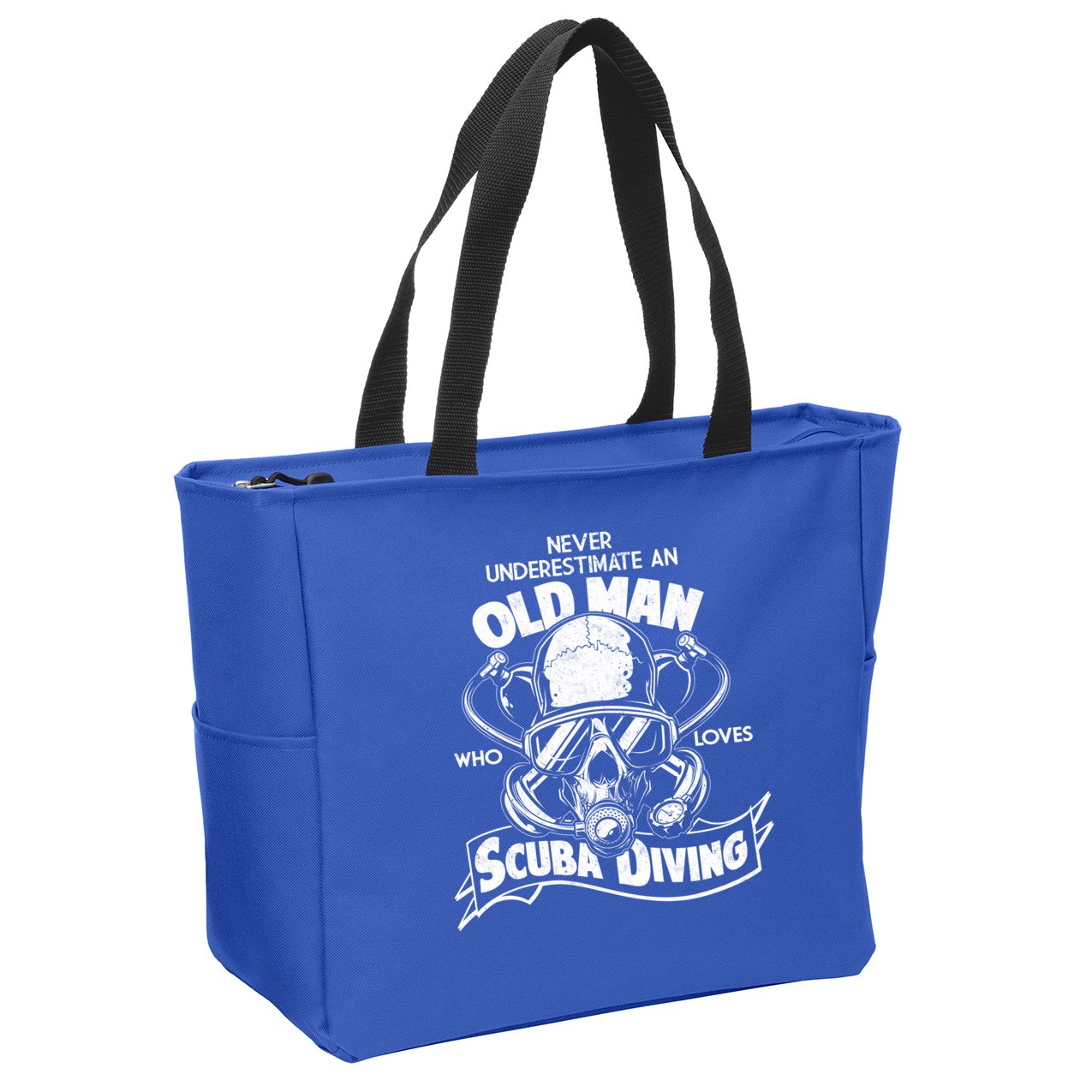 Old Man Who Loves Scuba Diving Zip Tote Bag