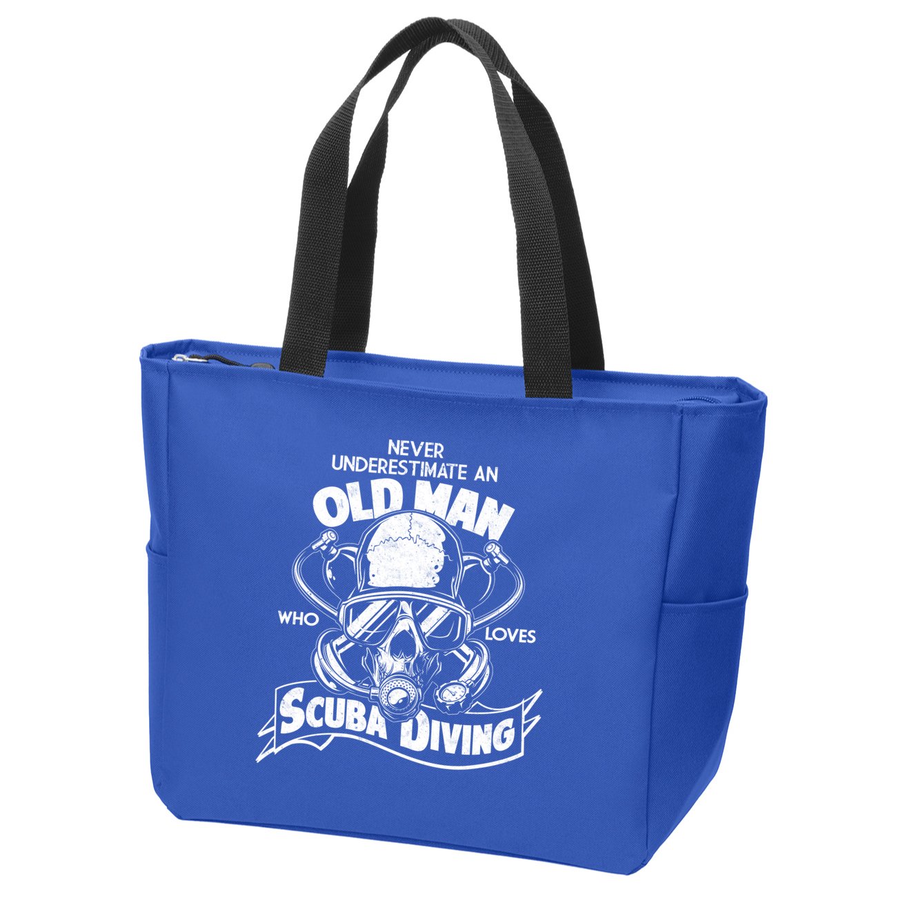 Old Man Who Loves Scuba Diving Zip Tote Bag