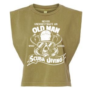 Old Man Who Loves Scuba Diving Garment-Dyed Women's Muscle Tee