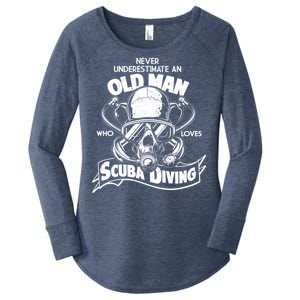 Old Man Who Loves Scuba Diving Women's Perfect Tri Tunic Long Sleeve Shirt