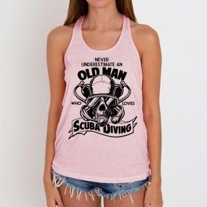 Old Man Who Loves Scuba Diving Women's Knotted Racerback Tank