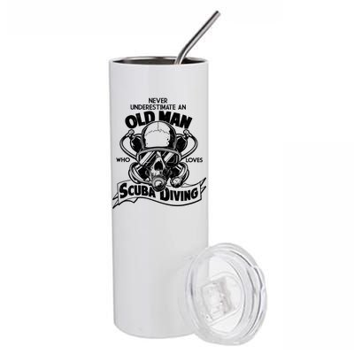 Old Man Who Loves Scuba Diving Stainless Steel Tumbler