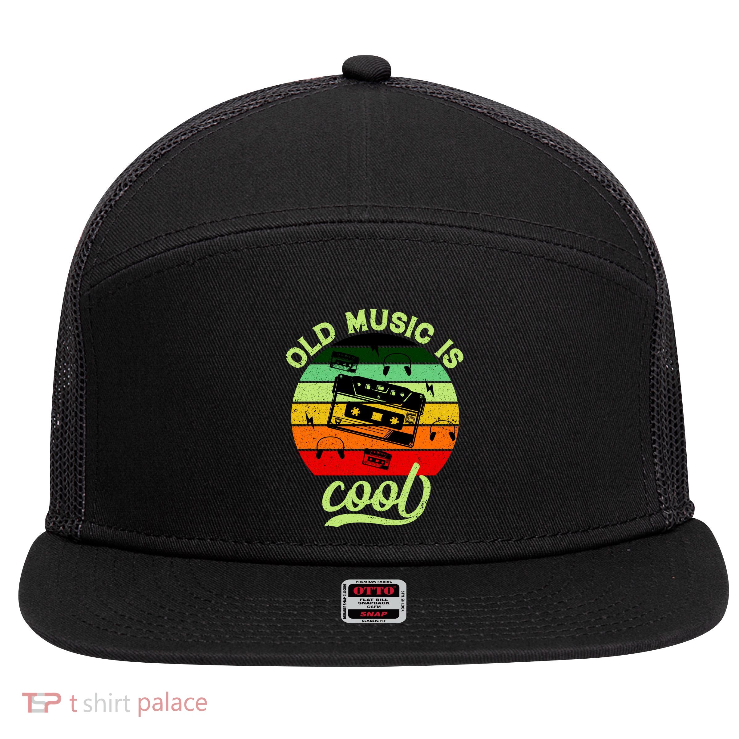 Old Music Is Cool 7 Panel Mesh Trucker Snapback Hat