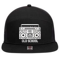 Old School Boombox 7 Panel Mesh Trucker Snapback Hat