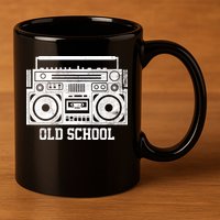 Old School Boombox 11oz C Handle Ceramic Mug