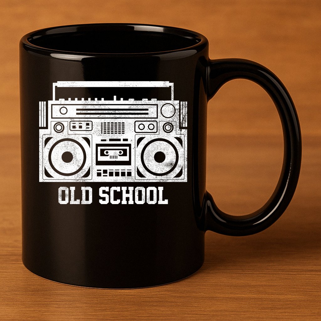 Old School Boombox 11oz C Handle Ceramic Mug