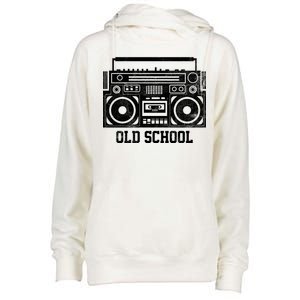 Old School Boombox Womens Funnel Neck Pullover Hood