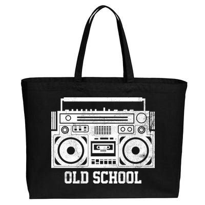 Old School Boombox Cotton Canvas Jumbo Tote