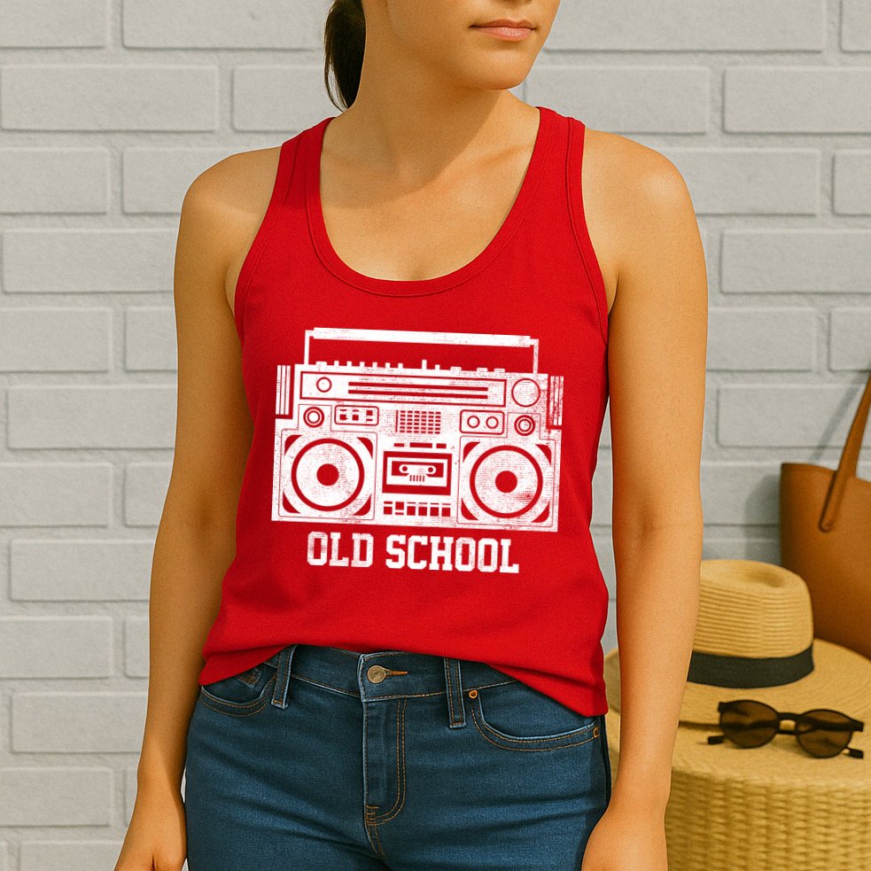 Old School Boombox Womens Tank Top