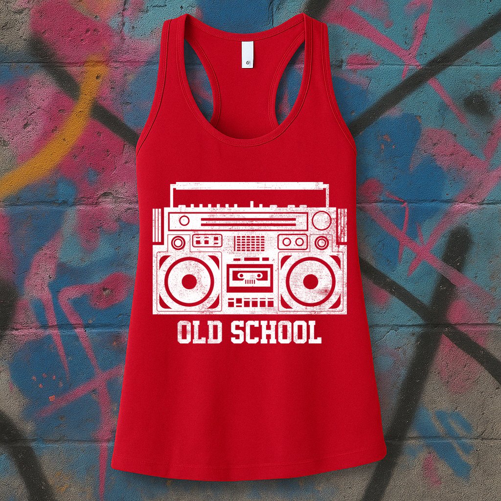 Old School Boombox Womens Tank Top