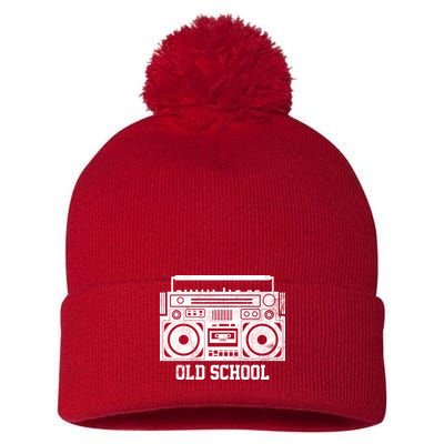 Old School Boombox Pom Pom 12in Knit Beanie