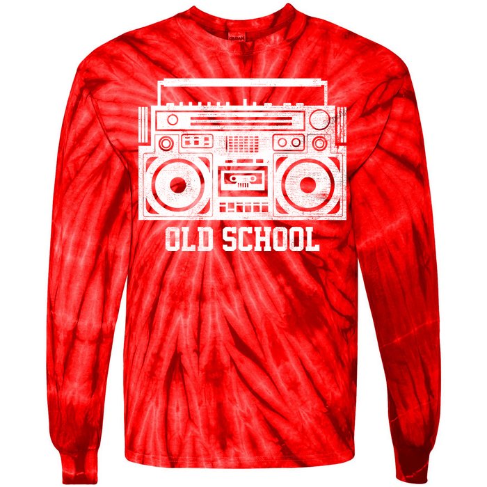 Old School Boombox Tie-Dye Long Sleeve Shirt