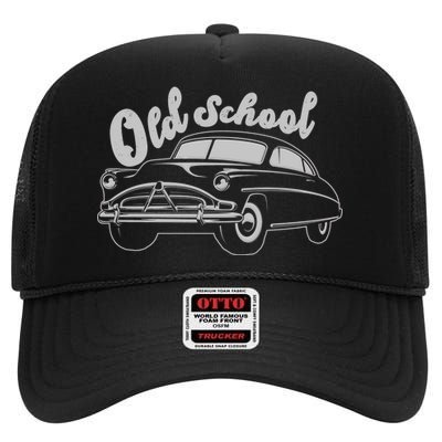 Old School Classic Car High Crown Mesh Back Trucker Hat