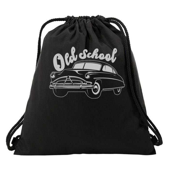 Old School Classic Car Drawstring Bag