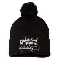 Old School Classic Car Pom Pom 12in Knit Beanie