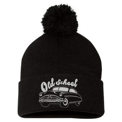 Old School Classic Car Pom Pom 12in Knit Beanie