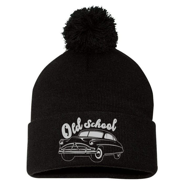 Old School Classic Car Pom Pom 12in Knit Beanie