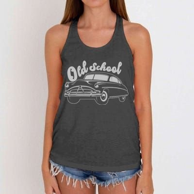 Old School Classic Car Women's Knotted Racerback Tank