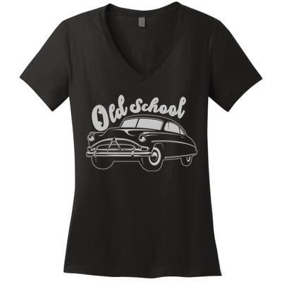 Old School Classic Car Women's V-Neck T-Shirt