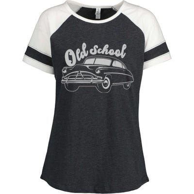 Old School Classic Car Enza Ladies Jersey Colorblock Tee