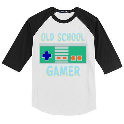 Old School Gamer Kids Colorblock Raglan Jersey