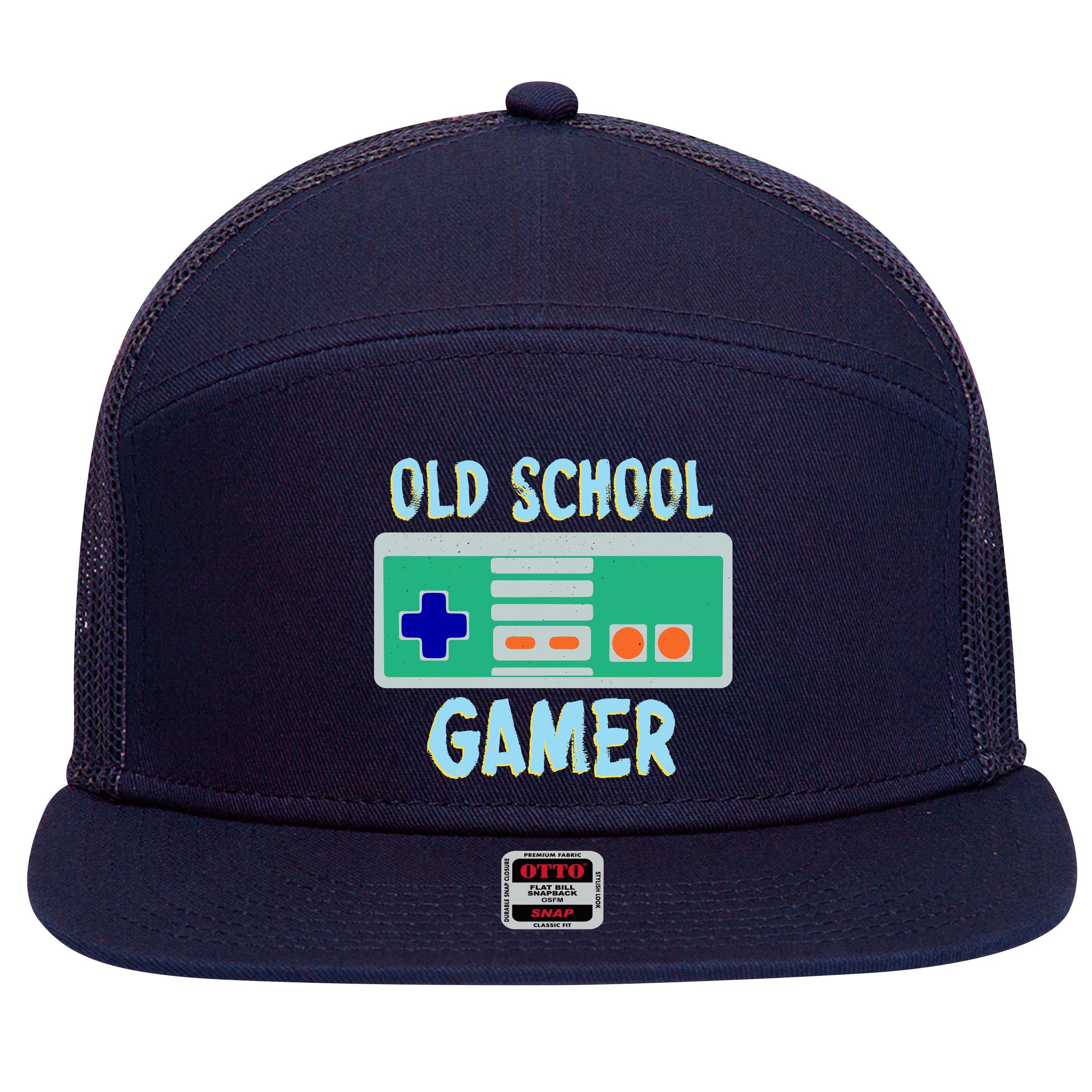 Old School Gamer 7 Panel Mesh Trucker Snapback Hat