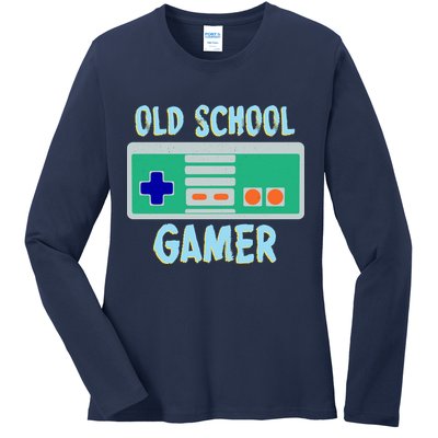 Old School Gamer Ladies Long Sleeve Shirt