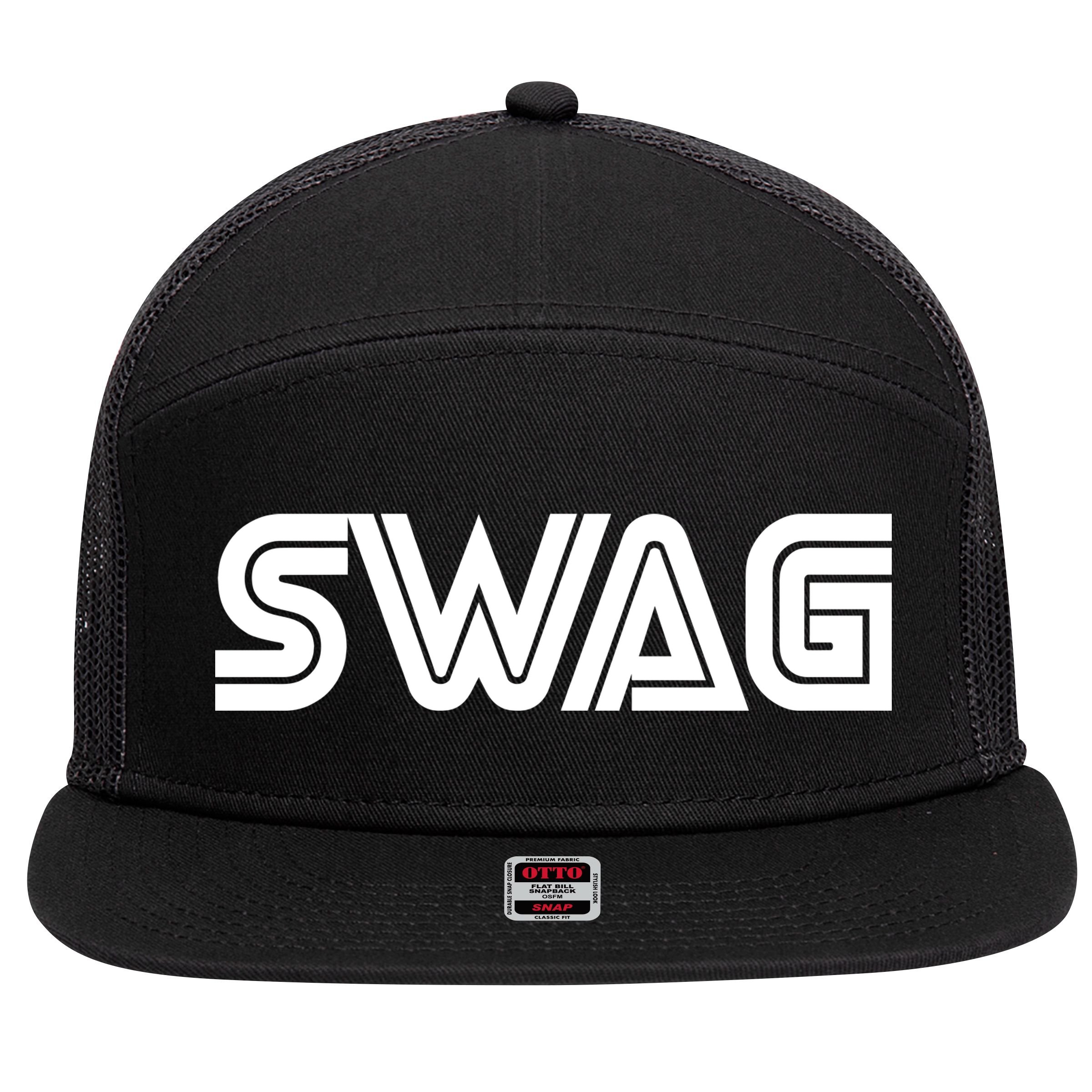Old School Swag Logo 7 Panel Mesh Trucker Snapback Hat