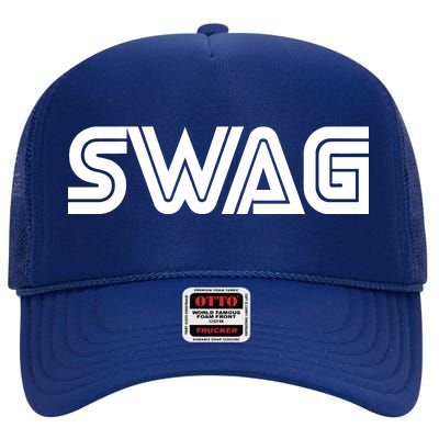 Old School Swag Logo High Crown Mesh Back Trucker Hat